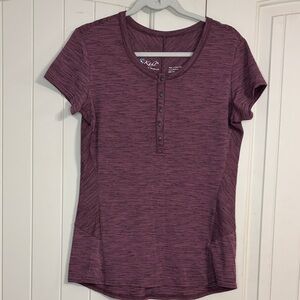 Kuhl Plum Space-Dye Henley cap sleeve shirt. Size M